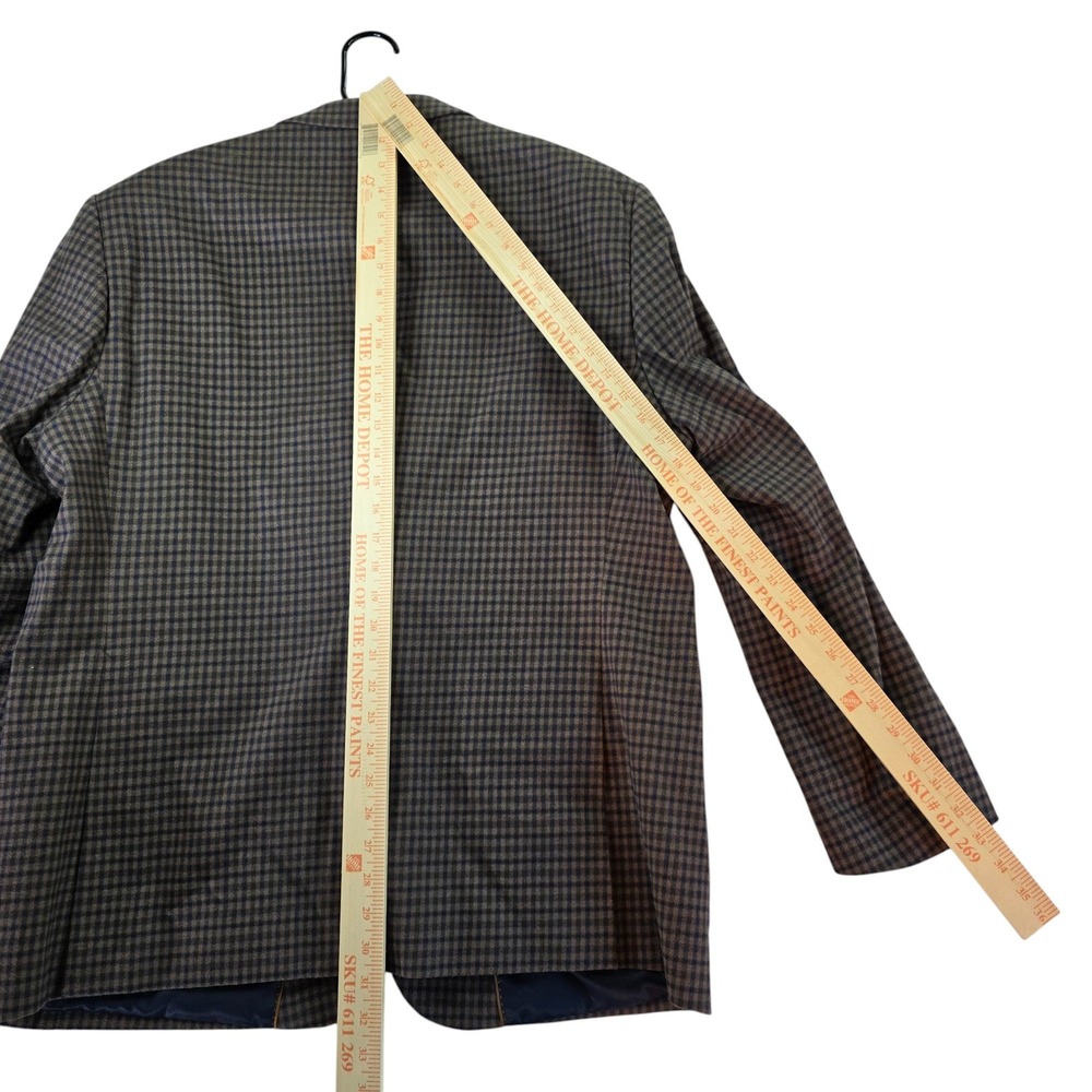 Paul‎ Fredrick Brown Plaid Blazer Sport Coat Two Button Jacket 46R - Picture 8 of 8